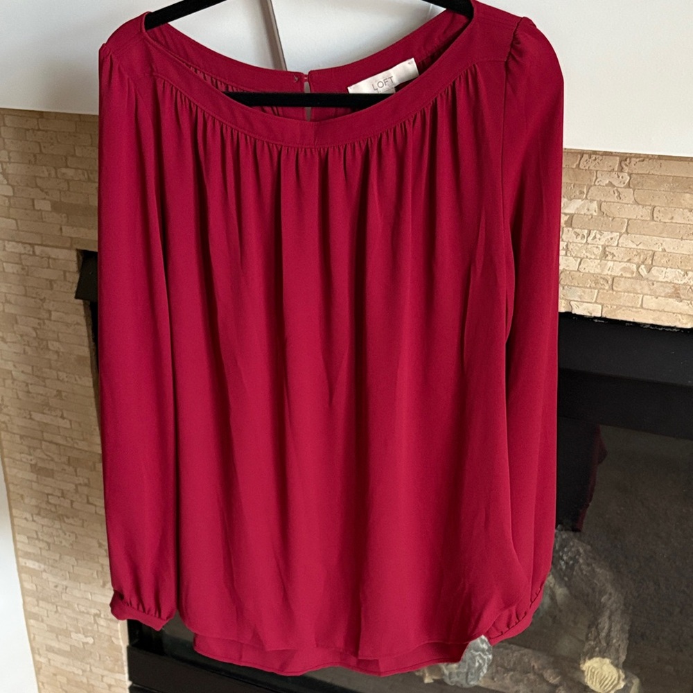 LOFT Rich Burgundy Blouse